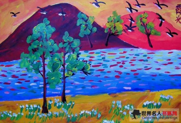 春天儿童风景画欣赏