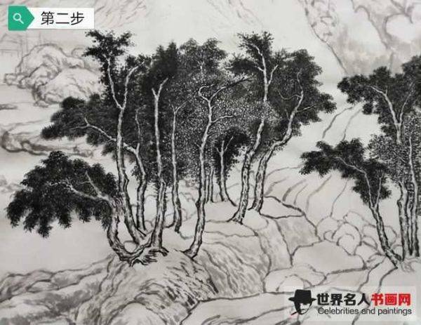 画家杨金书：五代画家董源作品《龙宿郊民图》临摹步骤