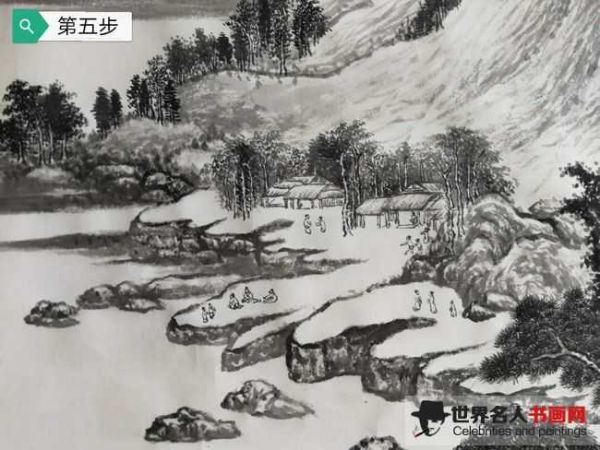 画家杨金书：五代画家董源作品《龙宿郊民图》临摹步骤