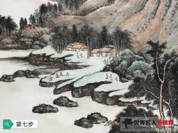 画家杨金书：五代画家董源作品《龙宿郊民图》临摹步骤