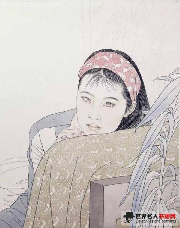 现代女性人物画《翦水秋瞳》的画法步骤二