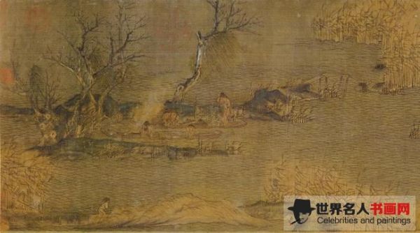 江行初雪图(局部)赵幹 作 江行初雪图(局部)赵幹 作