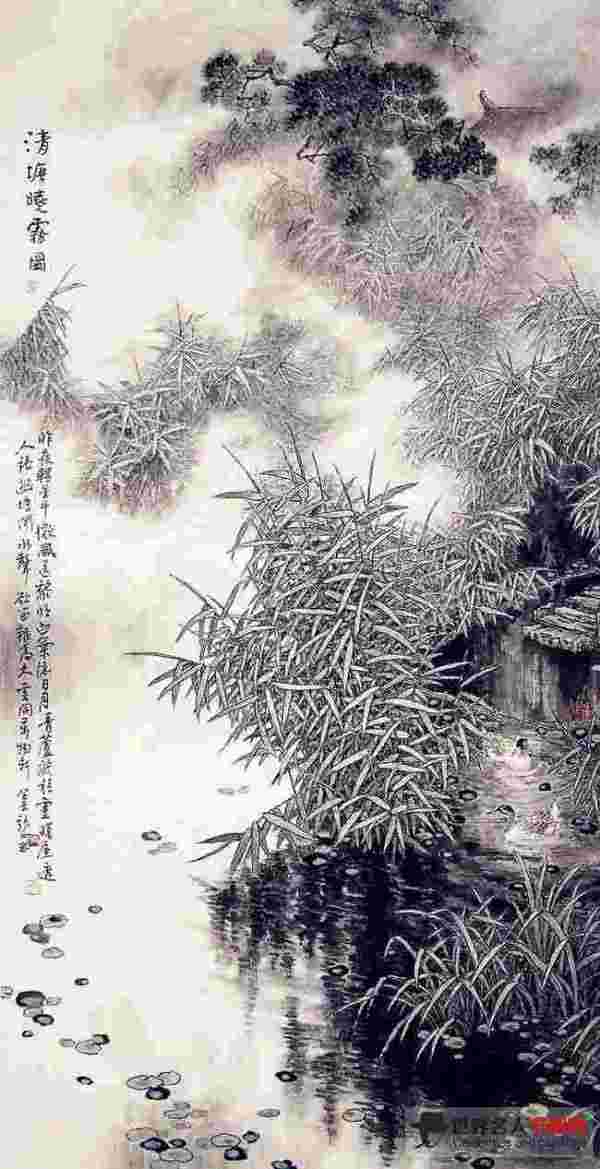 清塘晓雾图 张正忠 作 清塘晓雾图 张正忠 作