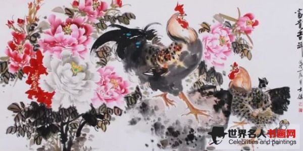 卢士杰国画作品鸡
