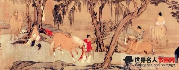 赵孟頫作品《浴马图》局部之二
