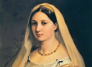 拉斐尔的油画《披纱的女子》欣赏
