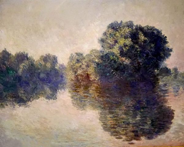 法国印象派画家:莫奈作品《纪梵尼的塞纳河》