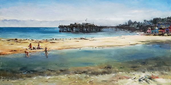 3“加州海滩”-38cm-x-76cm-画布油画.jpg